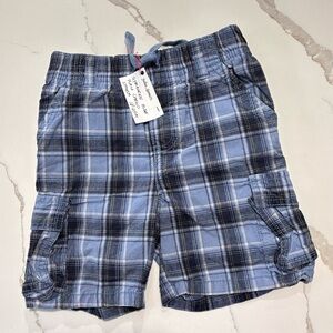 Gymboree | Boys Cargo Blue Navy Plaid Casual Shorts 18-24M